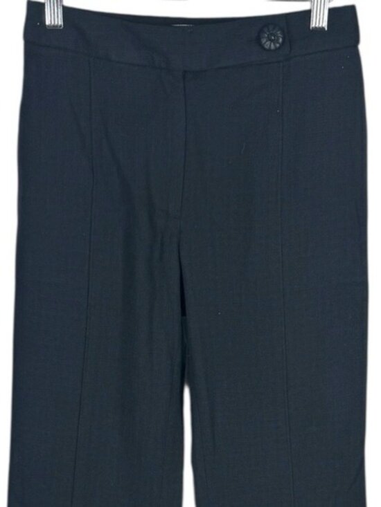 CLEA Parker Trouser Black S NWT Fringe Hem Kick Flare Cotton Linen Pintuck - Picture 7 of 16